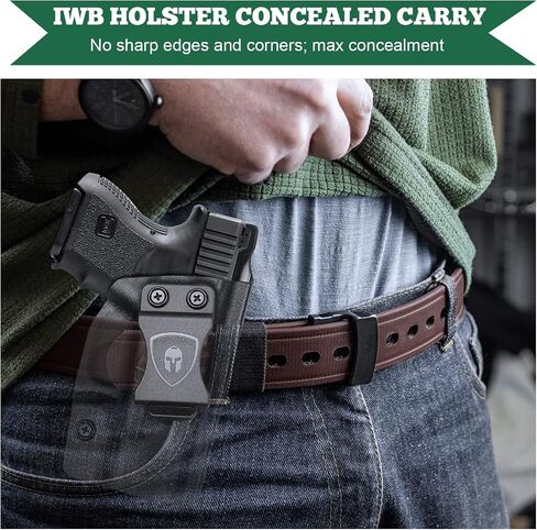 حافظة Glock 26/27/33 - غير مناسبة لـ Glock 27/33 Gen 5، IWB Kydex Holster Fit: Glock 26 Gen (3-5) & Glock 27/33 Gen (3-4) مسدس، حافظة حمل مخفية داخل حزام الخصر، Adj. غير قادر & بوسي انقر فوق الاحتفاظ in Kuwait