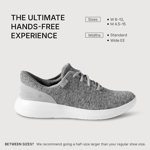 Kizik Madrid Hands Free Mens and Womens Sneakers, Casual Slip On Shoes for Women or Men, Comfortable for Walking, Women's and Men's Fashion Sneakers for Any Occasion - Black/Black, M13 / W14.5 in Kuwait