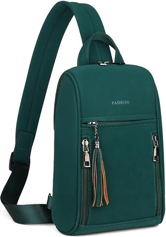 FADEON Sling Bag for Women Crossbody Purse Sling Bags, Designer Sling Purses Fashion Travel Chest Bag Black in Kuwait