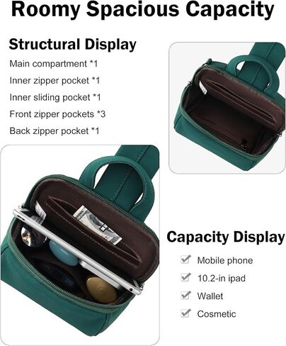FADEON Sling Bag for Women Crossbody Purse Sling Bags, Designer Sling Purses Fashion Travel Chest Bag Black in Kuwait
