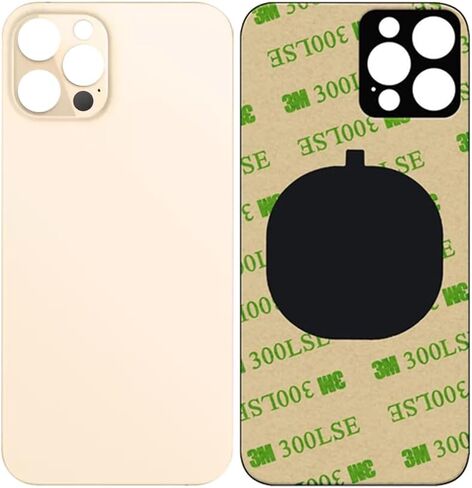 1Pcs/Lot Battery Cover Glass for iPhone 12 Pro Back Housing Replacement for iPhone 12PRO 2IN1 Big Hole Back Glass Rear Door Case (Gold) in Kuwait
