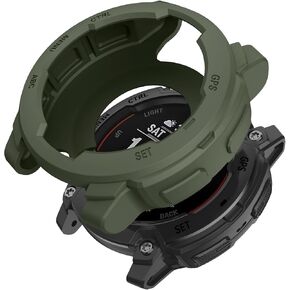 حافظات حماية متوافقة مع Garmin Instinct E مقاس 45 مم، غطاء حماية ناعم من مادة TPU ممتص للصدمات ومقاوم للصدمات لحافظة ساعة Garmin Instinct E مقاس 45 مم (أسود) in Kuwait
