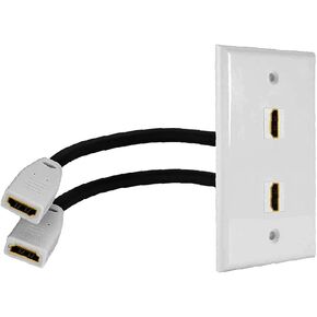 3 Ports 3D 4K@60Hz HDMI Wall Plate, HDMI 2.0 Female to Female Adapter Coupler Connector Solder-free Outlet Socket Face Cover for Home Theater, DVD, Cable Satellite TV HDTV, PS3 in Kuwait