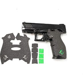 Handleitgrips Gun Grip Tape Compatible with Taurus TX 22 | Black Textured Rubber Pistol Grip Tape with Green Insert | Gun Accessories | Veteran Owned in Kuwait
