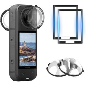 9-in-1 Accessories Kit for Insta360 X5, Included Insta 360 X5 Standard Lens Guard, Carrying Case, 2 Pack of Tempered Glass Film Screen Protector, Silicone Protective Cover and Desktop Mount Bundle Kit in Kuwait