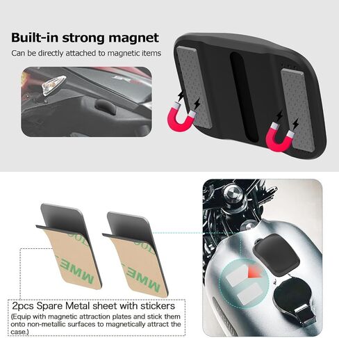 1 Pack Magnetic Silicone for AirTag Case, Powerful Magnet and Adhesive Sticker for Air Tag Holder with 2Pcs Spare Metal Sheet with Stickers, for Cars, Bikes, Trailers and More, Black in Saudi Arabia