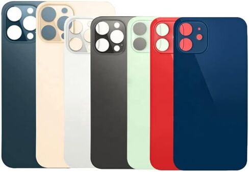 1Pcs/Lot Battery Cover Glass for iPhone 12 Pro Back Housing Replacement for iPhone 12PRO 2IN1 Big Hole Back Glass Rear Door Case (Gold) in Kuwait