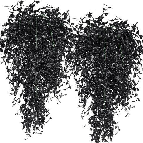 RECUTMS Artificial Hanging Plants 4pcs 33Inch Faux Eucalyptus Leaves Ivy Swag Plant UV Resistant Fake Plastic Greenery Indoor Outdoor Home Garden Office Christmas Xmas Party Spring Decor(Purple Red) in Saudi Arabia