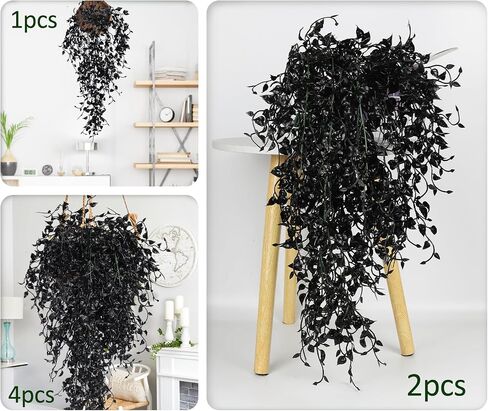 RECUTMS Artificial Hanging Plants 4pcs 33Inch Faux Eucalyptus Leaves Ivy Swag Plant UV Resistant Fake Plastic Greenery Indoor Outdoor Home Garden Office Christmas Xmas Party Spring Decor(Purple Red) in Saudi Arabia