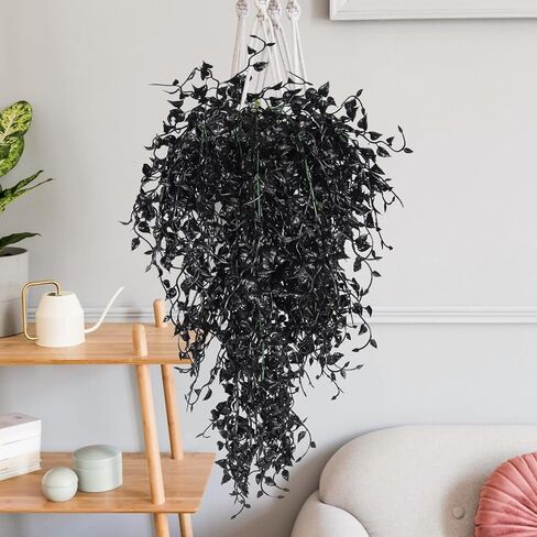 RECUTMS Artificial Hanging Plants 4pcs 33Inch Faux Eucalyptus Leaves Ivy Swag Plant UV Resistant Fake Plastic Greenery Indoor Outdoor Home Garden Office Christmas Xmas Party Spring Decor(Purple Red) in Saudi Arabia