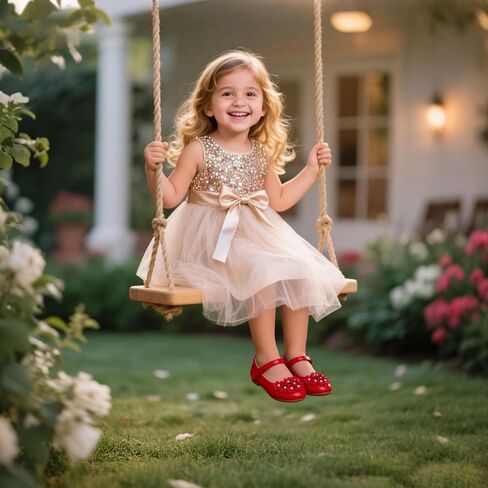 THEE BRON Flower Girl Shoes for Weddings Pearl Ballet Flats with Adjustable Bows & Soft Sole in Saudi Arabia