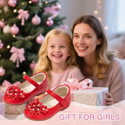 THEE BRON Flower Girl Shoes for Weddings Pearl Ballet Flats with Adjustable Bows & Soft Sole in Saudi Arabia