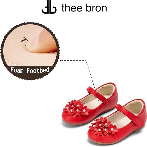 THEE BRON Flower Girl Shoes for Weddings Pearl Ballet Flats with Adjustable Bows & Soft Sole in Saudi Arabia
