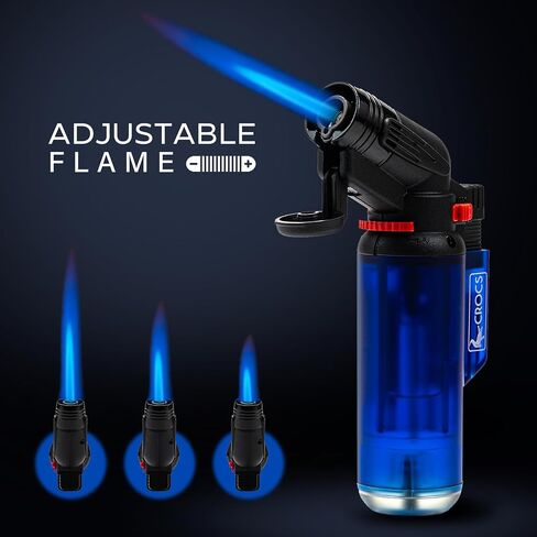 Crocs Torch Lighter, Refillable Butane Torch Lighters, Windproof Lighters with Butane Included for BBQ, Grill, Candles, Campfires, Cooking Torch Lighter with Safety Lock and Ready to Use - 4 Pack in Saudi Arabia