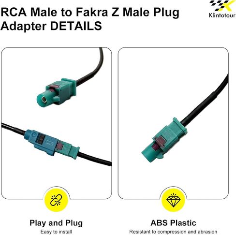 Aftermarket Radio Rear View Camera Adapter Harness, Fakra Z Male to RCA Male Backup Camera Cable, Compatible with Select Vehicle Navigation Radio Stereo Audio Systems with NX Touchscreen in Kuwait
