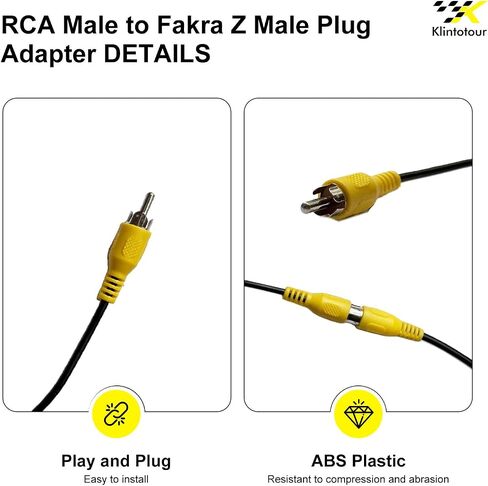 Aftermarket Radio Rear View Camera Adapter Harness, Fakra Z Male to RCA Male Backup Camera Cable, Compatible with Select Vehicle Navigation Radio Stereo Audio Systems with NX Touchscreen in Kuwait
