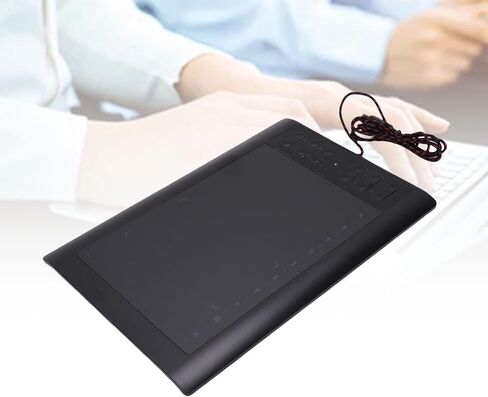 تابلت رسم الرسومات Asixxsix، لوحة رسم كبيرة لمنطقة نشطة مقاس 10 × 6 بوصة مع قلم حساسية للضغط 8192 مستوى و12 مفتاحًا ساخنًا، تابلت رسومات لتصميم الرسم in Saudi Arabia