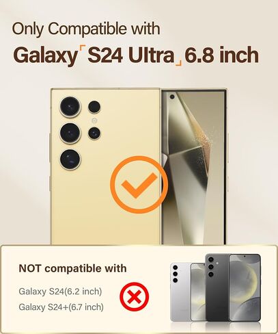 حافظة CAPRARO لهاتف Samsung Galaxy S24 Ultra مع حامل حلقي مغناطيسي، [متوافقة مع MagSafe] [حماية من السقوط العسكري] حافظة هاتف نحيفة واقية مقاومة للصدمات لهاتف S24 Ultra، أسود in Kuwait