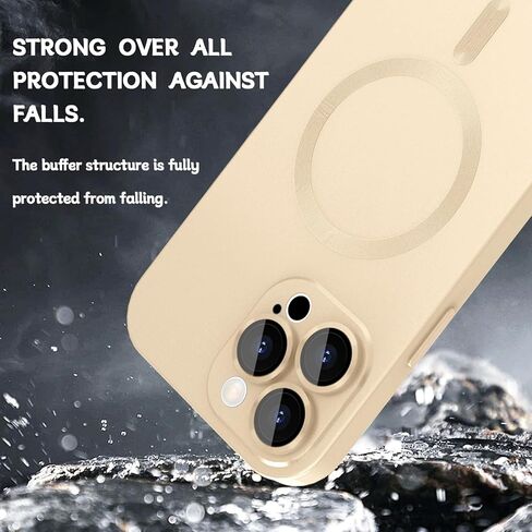 حافظة مغناطيسية لهاتف آيفون 15 برو للنساء، [متوافقة مع المغناطيسي] تصميم معدني ناعم غير لامع مع واقيات عدسة و2 واقي شاشة لهاتف آيفون 15 برو 6.1 بوصة - أخضر in Kuwait