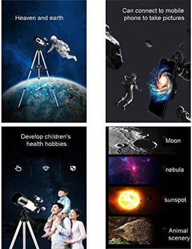 70mm Aperture Refracting Telescope for Kids & Beginners - Portable Travel Telescope with 10mm/25mm Eyepieces and Travel Bag in Saudi Arabia