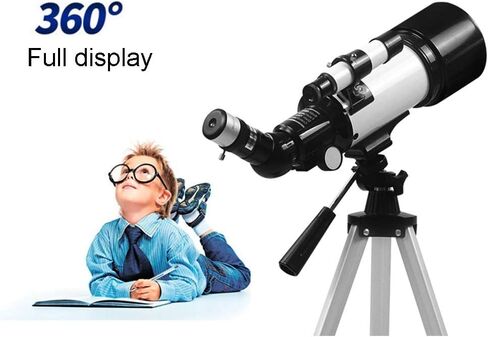 تلسكوب فلكي للأطفال بفتحة 70 ملم ومنكسر 400 ملم - تلسكوب بداية احترافي لمشاهدة النجوم والسفر in Saudi Arabia