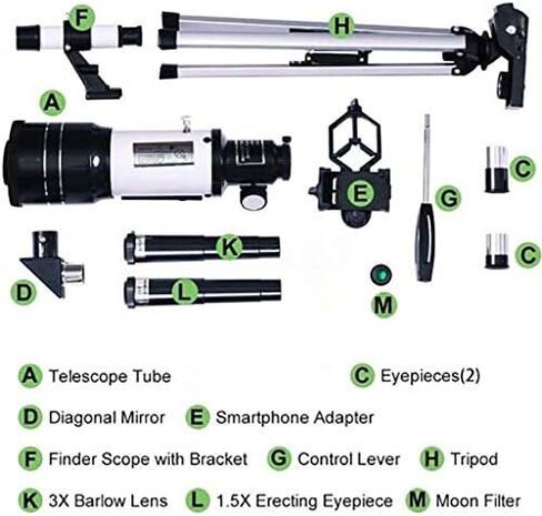 Portable 150X Travel Telescope for Kids and Astronomy Beginners - HD 70mm Refractor Monocular with Tripod for Star Gazing in Saudi Arabia