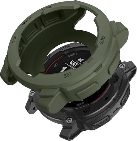 حافظات حماية متوافقة مع Garmin Instinct E مقاس 45 مم، غطاء حماية ناعم من مادة TPU ممتص للصدمات ومقاوم للصدمات لحافظة ساعة Garmin Instinct E مقاس 45 مم (أسود) in Saudi Arabia