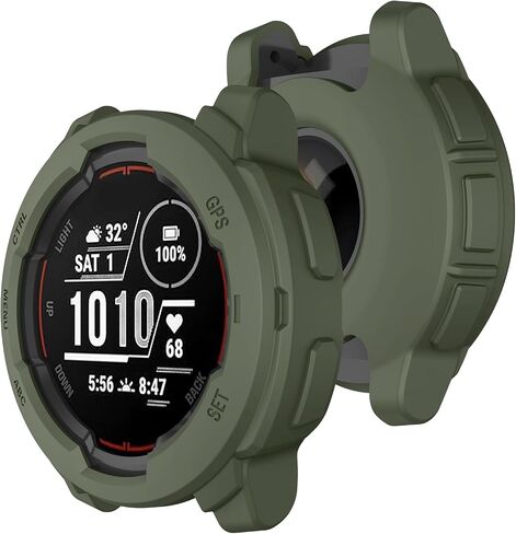 حافظات حماية متوافقة مع Garmin Instinct E مقاس 45 مم، غطاء حماية ناعم من مادة TPU ممتص للصدمات ومقاوم للصدمات لحافظة ساعة Garmin Instinct E مقاس 45 مم (أسود) in Saudi Arabia