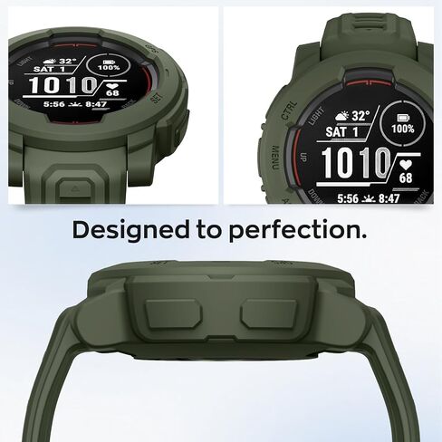 حافظات حماية متوافقة مع Garmin Instinct E مقاس 45 مم، غطاء حماية ناعم من مادة TPU ممتص للصدمات ومقاوم للصدمات لحافظة ساعة Garmin Instinct E مقاس 45 مم (أسود) in Saudi Arabia