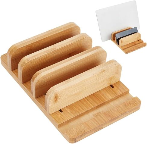 BENECREAT 9.8x6.3x2.5 Inch Vertical Laptop Stand, Wooden Desk Stand with Wide Compatibility & DIY Assembly Kit, Adjustable Dock Laptop Holder for Pad, Phone, Tablet in Saudi Arabia