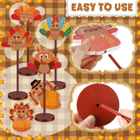 Geelin 10 Pcs Wooden Ornaments for Christmas Hawaiian Fall Thanksgiving Table Sign Centerpieces Wood Tall Standing Block Set for Office Desk Home Decor Party Supplies(Flamingo) in Saudi Arabia