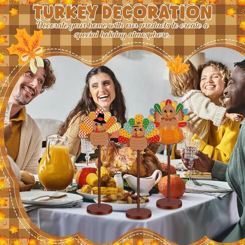 Geelin 10 Pcs Wooden Ornaments for Christmas Hawaiian Fall Thanksgiving Table Sign Centerpieces Wood Tall Standing Block Set for Office Desk Home Decor Party Supplies(Flamingo) in Saudi Arabia