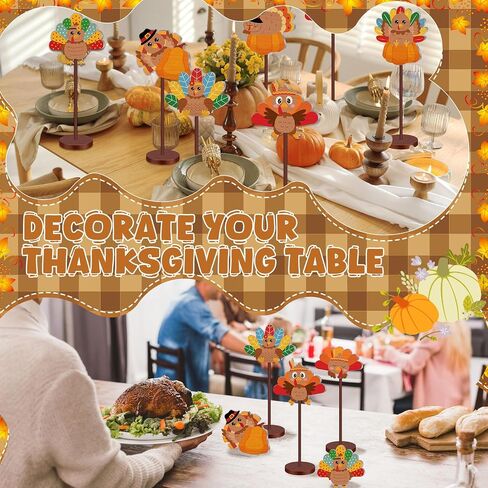 Geelin 10 Pcs Wooden Ornaments for Christmas Hawaiian Fall Thanksgiving Table Sign Centerpieces Wood Tall Standing Block Set for Office Desk Home Decor Party Supplies(Flamingo) in Saudi Arabia