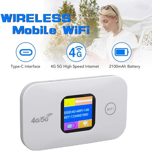 4G 5G LTE WiFi Mobile Hotspot, 300Mbps SIM Slot Router Hotspot Device Connect Up to 10 Devices, Pocket Worldwide Wireless Network Device, for Travel, Home, Work in Saudi Arabia