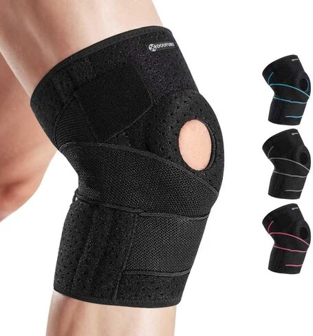 DOUFURT Knee Brace with Side Stabilizers for Meniscus Tear Knee Pain ACL MCL Injury Recovery Adjustable Knee Support Men and Women in Saudi Arabia