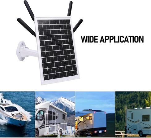 GOWENIC 12W Solar Powered 4G LTE Modem Router, 300Mbps Outdoor Solar WiFi 6 Extender with SIM Card Slot, IP66 Water Proof, 150M WiFi Range, 18000mAh Battery (White Antennae) in Kuwait