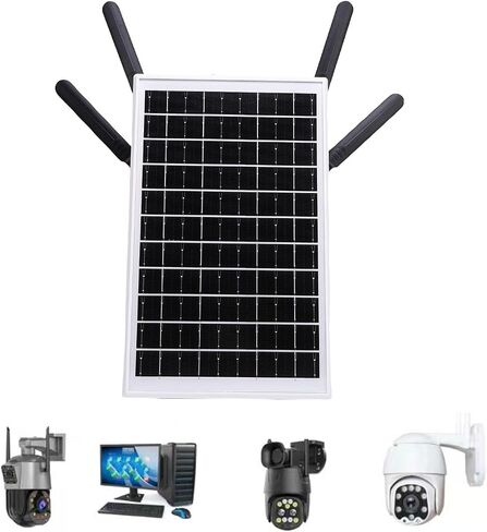 GOWENIC 12W Solar Powered 4G LTE Modem Router, 300Mbps Outdoor Solar WiFi 6 Extender with SIM Card Slot, IP66 Water Proof, 150M WiFi Range, 18000mAh Battery (White Antennae) in Kuwait