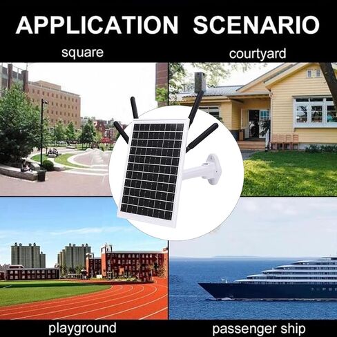 GOWENIC 12W Solar Powered 4G LTE Modem Router, 300Mbps Outdoor Solar WiFi 6 Extender with SIM Card Slot, IP66 Water Proof, 150M WiFi Range, 18000mAh Battery (White Antennae) in Kuwait