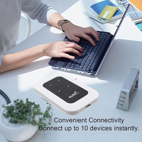 VBESTLIFE 4G LTE USB Modem with Micro SIM Card Slot, 300Mbps Unlocked Mobile Router, Pocket Mobile Hotspot Travel Hotspot, Support 10 Users in Saudi Arabia