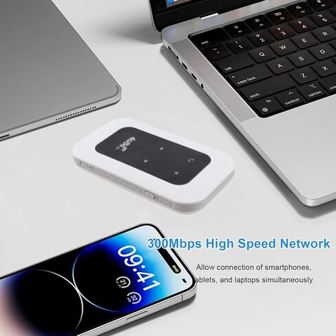 VBESTLIFE 4G LTE USB Modem with Micro SIM Card Slot, 300Mbps Unlocked Mobile Router, Pocket Mobile Hotspot Travel Hotspot, Support 10 Users in Saudi Arabia