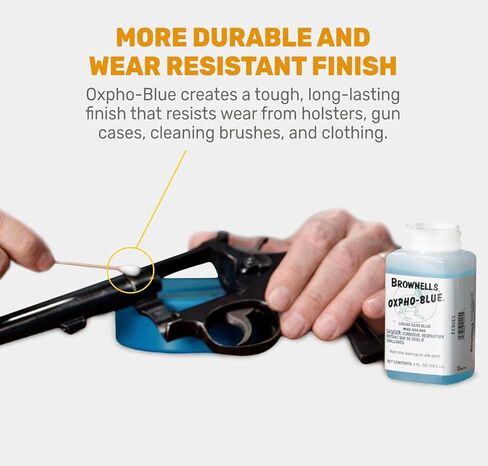 Brownels Oxpho-Blue 1 Pack Liquid Gun Blue, New Version Cold Bluing Solution Professional Grade, 4 Fl oz. / 100 Swabs in Saudi Arabia