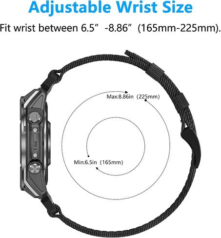 أشرطة نايلون 22 مم متوافقة مع Tactix 8/Fenix ​​8 Pro AMOLED 47mm/7 Pro/7/6 Pro/6/5 Plus/5/Fenix ​​E، حزام ساعة رياضي Quickfit لـ Quatix 8 7 Pro 47mm/Forerunner 970/965/955/945/Descent G2/G1 in Saudi Arabia