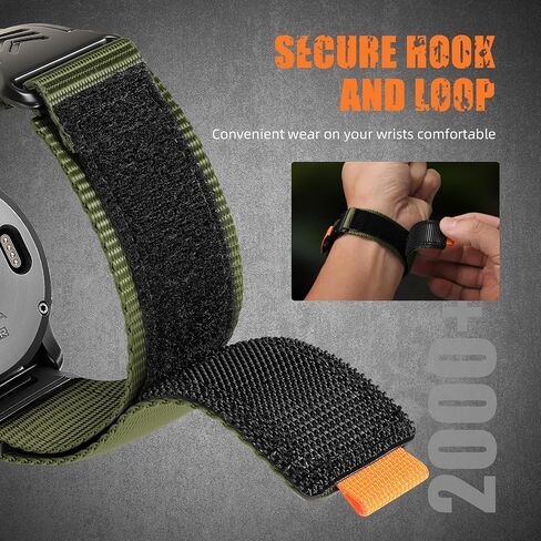 سوار ساعة GEAK التكتيكي متوافق مع Garmin Fenix ​​8 51mm/7X/7X Pro/6X/5X/5X Plus/3/3 HR، حزام بديل رياضي من النايلون المتين للغاية مقاس 26 مم مع إبزيم مغناطيسي للرجال للرياضات الخارجية in Saudi Arabia