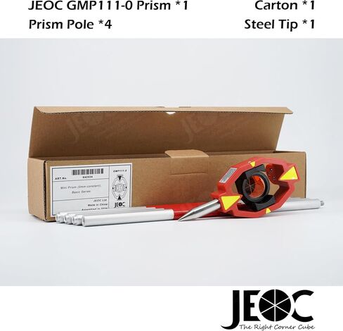 عاكس JEOC Mini Prism GMP111/GMP111-0 مع 4 قضبان، مسح الفول السوداني لمحطة إجمالية على الطراز السويسري، إزاحة 0 مم / + 17.5 مم (+17.5 مم إزاحة GMP111) in Saudi Arabia