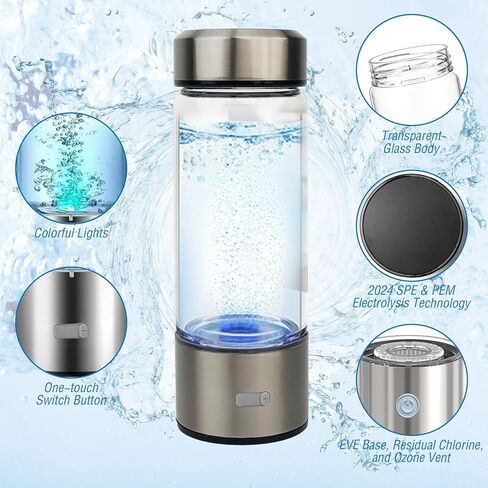 مولد زجاجة مياه هيدروجين محمول 2025، كوب رياضي، ضخ الهيدروجين لمدة 3 دقائق، قابل لإعادة الشحن، للمنزل والمكتب والسفر والرياضة والهدايا in Kuwait