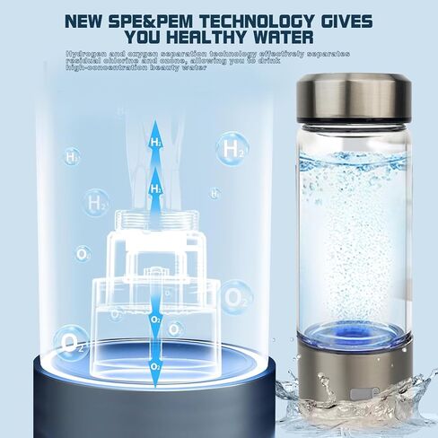 مولد زجاجة مياه هيدروجين محمول 2025، كوب رياضي، ضخ الهيدروجين لمدة 3 دقائق، قابل لإعادة الشحن، للمنزل والمكتب والسفر والرياضة والهدايا in Kuwait