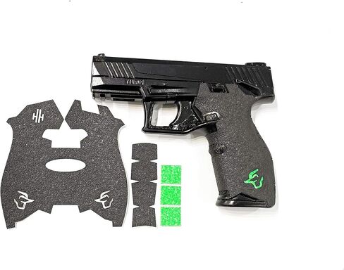 Handleitgrips Gun Grip Tape Compatible with Taurus TX 22 | Black Textured Rubber Pistol Grip Tape with Green Insert | Gun Accessories | Veteran Owned in Saudi Arabia