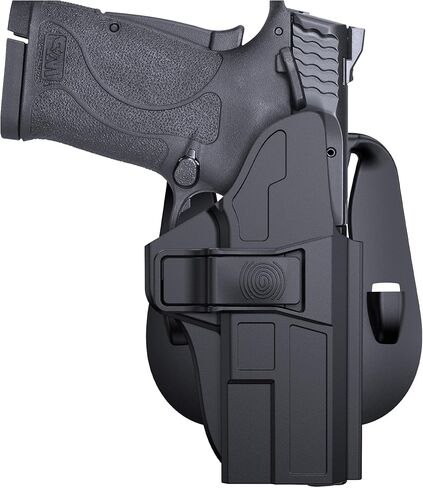 حافظة OWB لدرع M&P مقاس 9 مم EZ، حافظة مجداف لليد اليمنى لدرع S&W M&P مقاس 9 مم/.380 EZ M2.0، مستوى قابل للتعديل 60 درجة، حافظات مسدس حزام الاحتفاظ مع زر تحرير سريع، حمل مفتوح in Kuwait