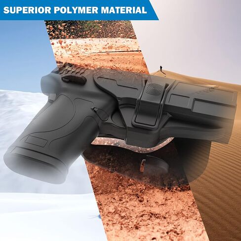 حافظة OWB لدرع M&P مقاس 9 مم EZ، حافظة مجداف لليد اليمنى لدرع S&W M&P مقاس 9 مم/.380 EZ M2.0، مستوى قابل للتعديل 60 درجة، حافظات مسدس حزام الاحتفاظ مع زر تحرير سريع، حمل مفتوح in Kuwait