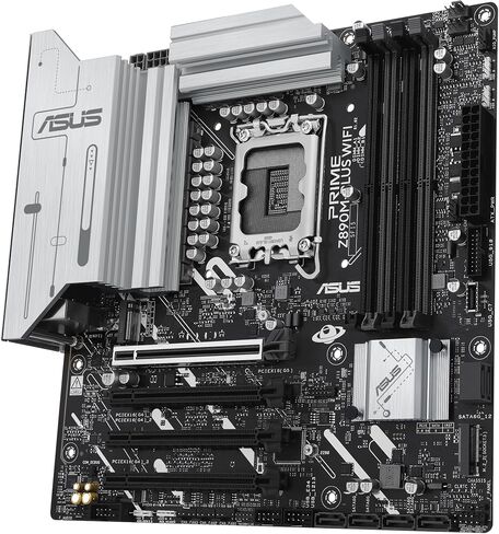 ASUS PRIME Z890M-PLUS WIFI: Intel Z890 LGA1851 DDR5 8400 DP HDMI Type-C 3x M2 USB3.2 WiFi 7 + BT AURA RGB 2.5Gbit LAN mATX 10+1+2+1 Power Stages, AI Technology, GlideX Motherboard in Saudi Arabia